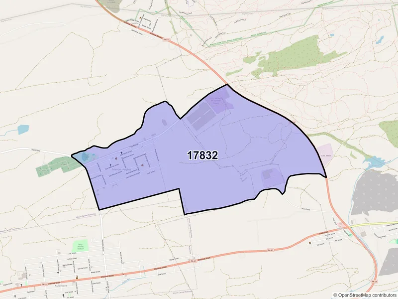 Map of Marion Heights, Pennsylvania and ZIP codes