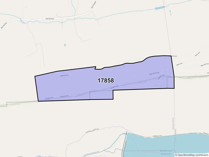 Map of Numidia, Pennsylvania and ZIP codes