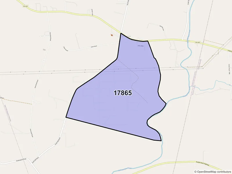 Map of Potts Grove, Pennsylvania and ZIP codes