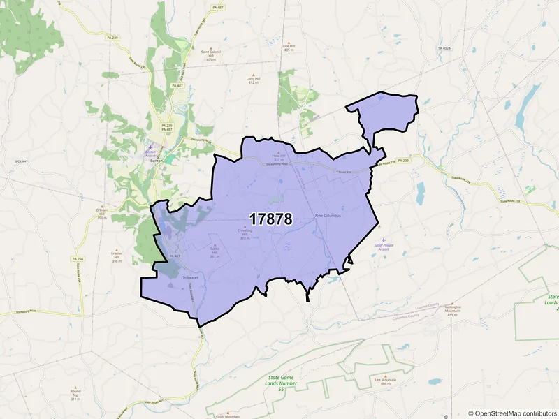 Map of Stillwater, Pennsylvania and ZIP codes