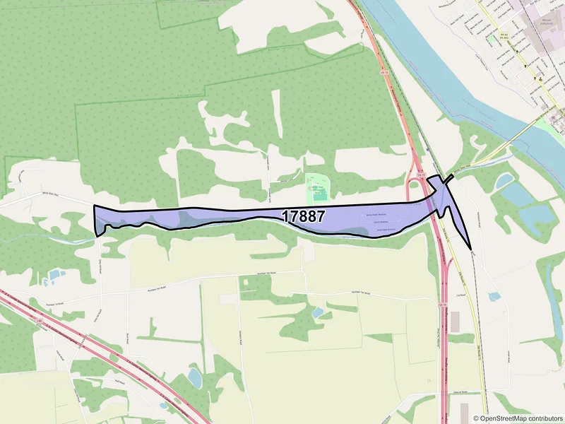Map of White Deer, Pennsylvania and ZIP codes