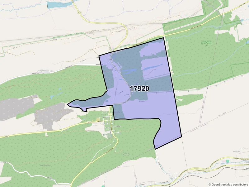 Map of Aristes, Pennsylvania and ZIP codes