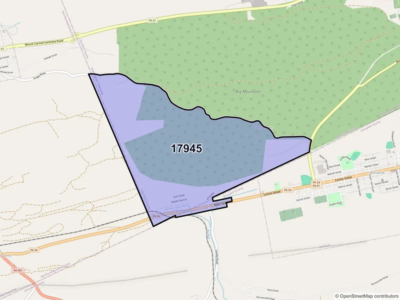 Map of Locustdale, Pennsylvania and ZIP codes