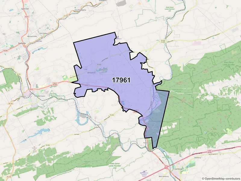 Map of Orwigsburg, Pennsylvania and ZIP codes
