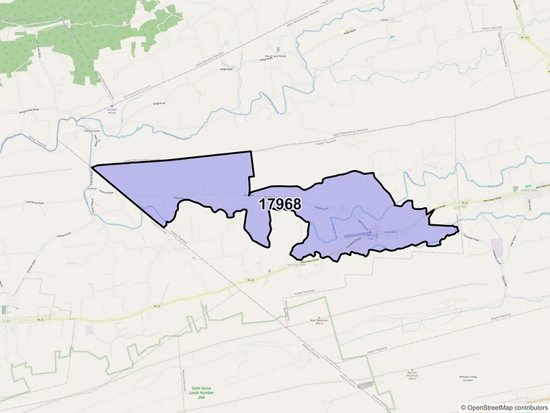Map of ZIP Code 17968 — Sacramento, PA