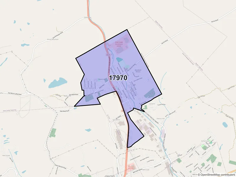 Map of ZIP Code 17970 — Saint Clair, PA