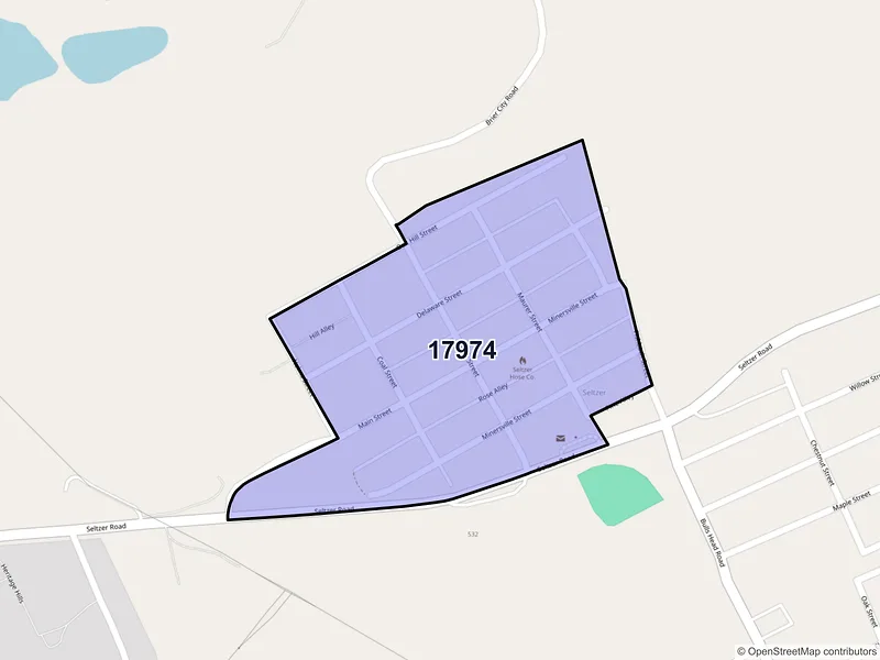 Map of Seltzer, Pennsylvania and ZIP codes