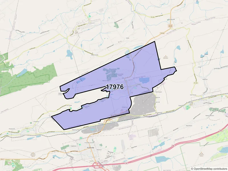 Map of ZIP Code 17976 — Shenandoah, PA