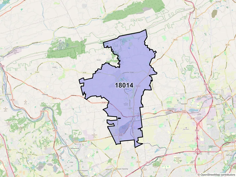 Map of ZIP Code 18014 — Bath, PA