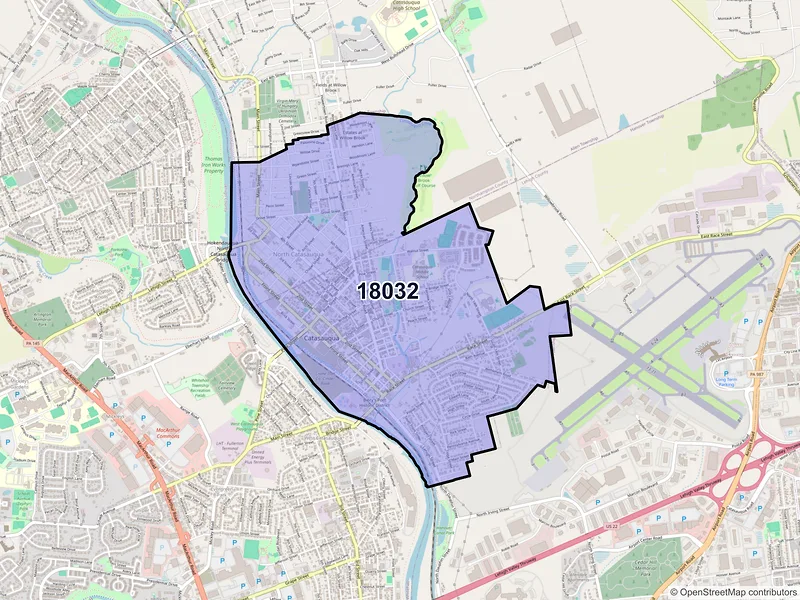 Map of ZIP Code 18032 — Catasauqua, PA