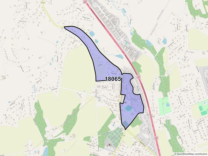 Map of Neffs, Pennsylvania and ZIP codes