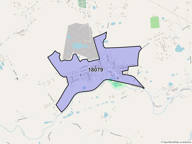 Map of Slatedale, Pennsylvania and ZIP codes