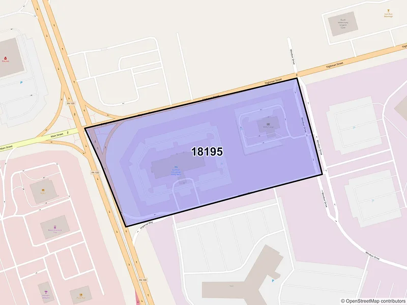Map of ZIP Code 18195 — Allentown, PA
