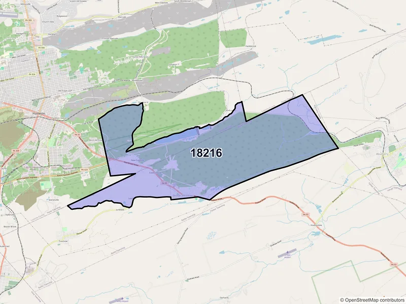 Map of Beaver Meadows, Pennsylvania and ZIP codes