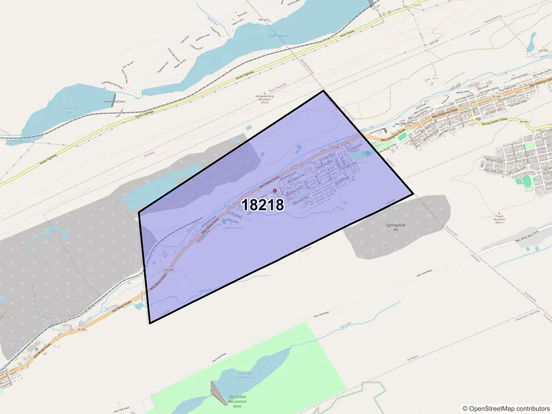 Map of ZIP Code 18218 — Coaldale, PA