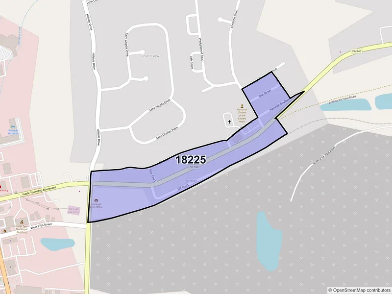 Map of Harleigh, Pennsylvania and ZIP codes