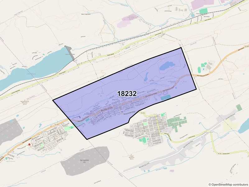 Map of ZIP Code 18232 — Lansford, PA