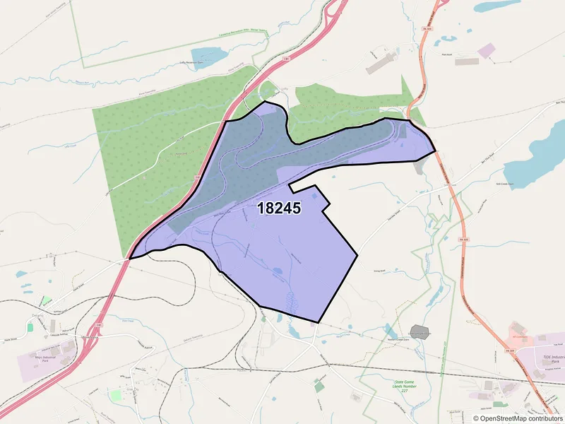 Map of Quakake, Pennsylvania and ZIP codes