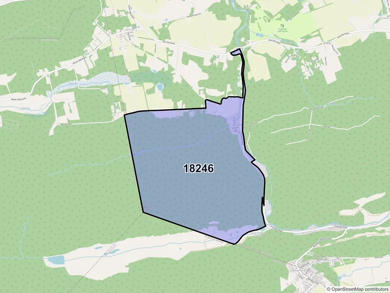 Map of Rock Glen, Pennsylvania and ZIP codes