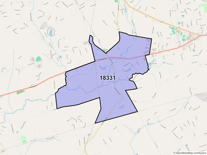 Map of ZIP Code 18331 — Gilbert, PA