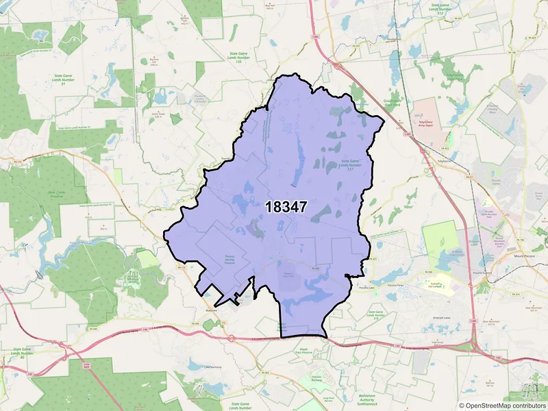 Map of ZIP Code 18347 — Pocono Lake, PA