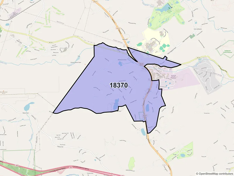 Map of ZIP Code 18370 — Swiftwater, PA