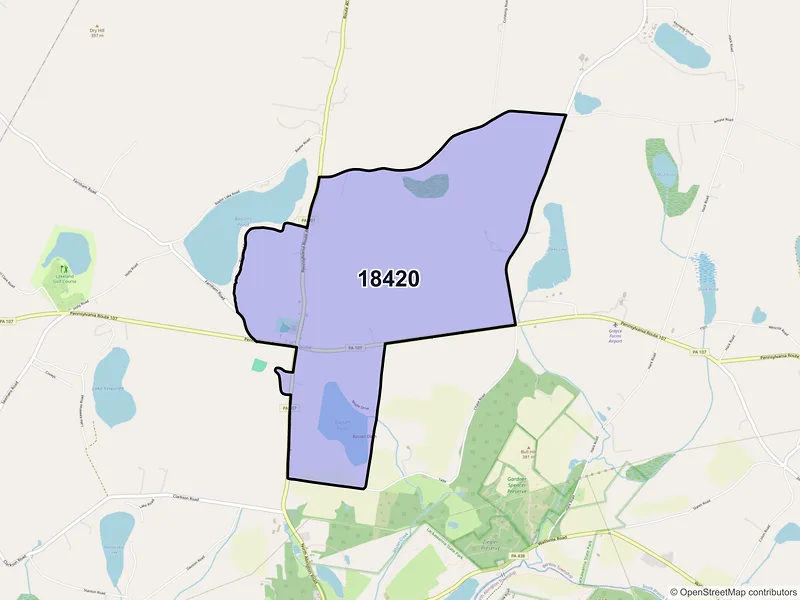 Map of Fleetville, Pennsylvania and ZIP codes
