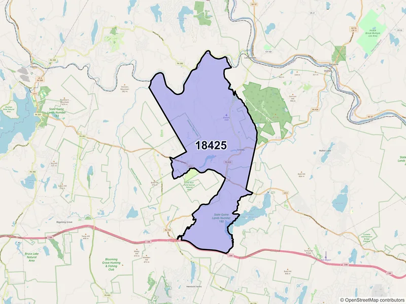 Map of ZIP Code 18425 — Greeley, PA