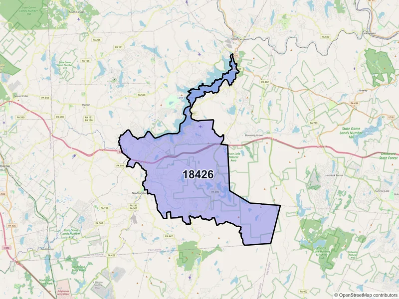 Map of ZIP Code 18426 — Greentown, PA