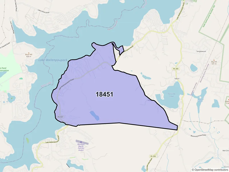 Map of ZIP Code 18451 — Paupack, PA