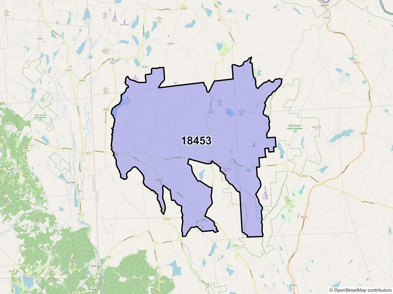 Map of Pleasant Mount, Pennsylvania and ZIP codes