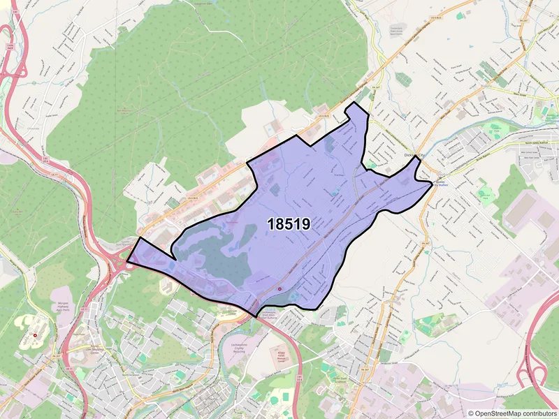 Map of ZIP Code 18519 — Scranton, PA