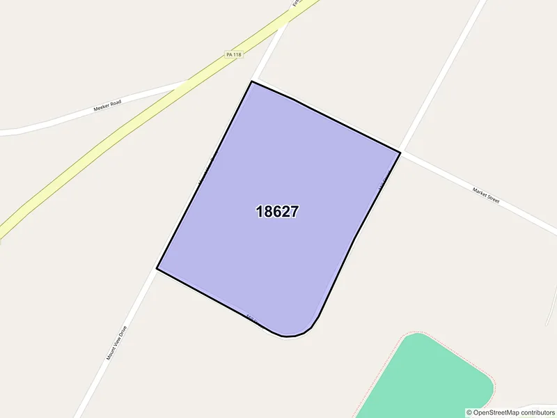 Map of Lehman, Pennsylvania and ZIP codes