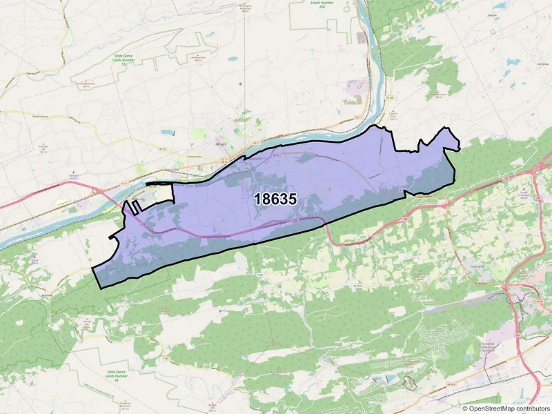 Map of ZIP Code 18635 — Nescopeck, PA