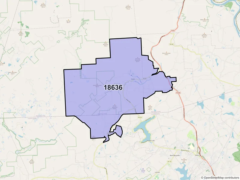 Map of Noxen, Pennsylvania and ZIP codes