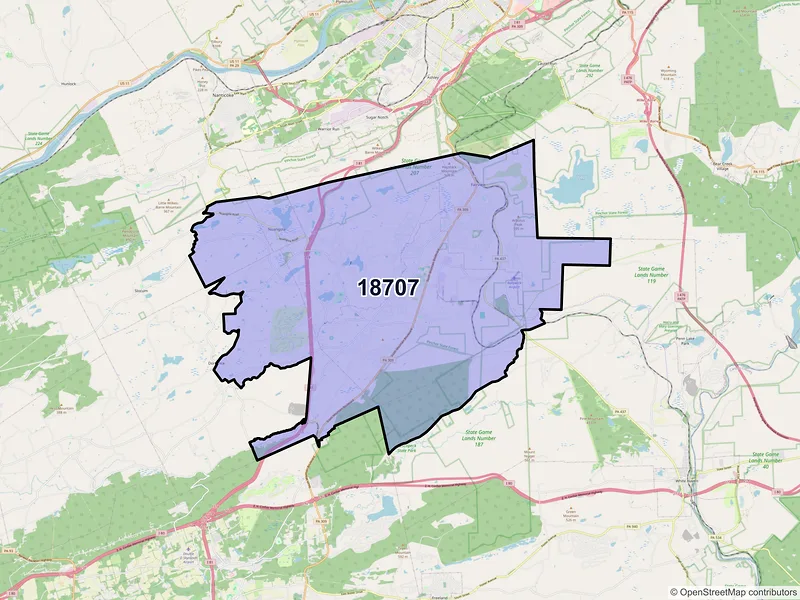 Map of Mountain Top, Pennsylvania and ZIP codes
