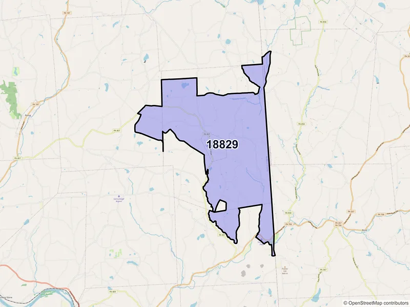 Map of ZIP Code 18829 — Le Raysville, PA