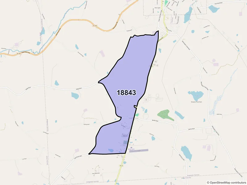 Map of South Montrose, Pennsylvania and ZIP codes