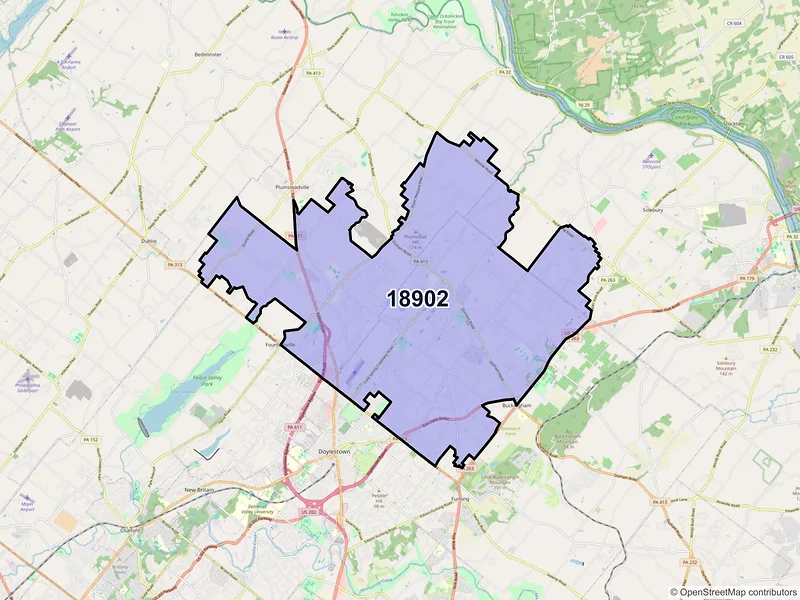 Map of ZIP Code 18902 — Doylestown, PA