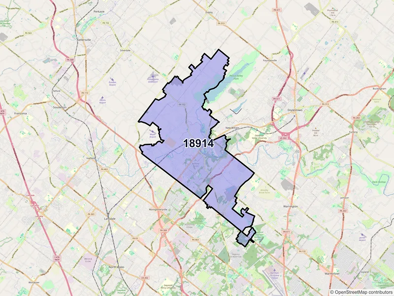 Map of ZIP Code 18914 — Chalfont, PA