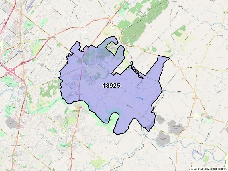 Map of ZIP Code 18925 — Furlong, PA