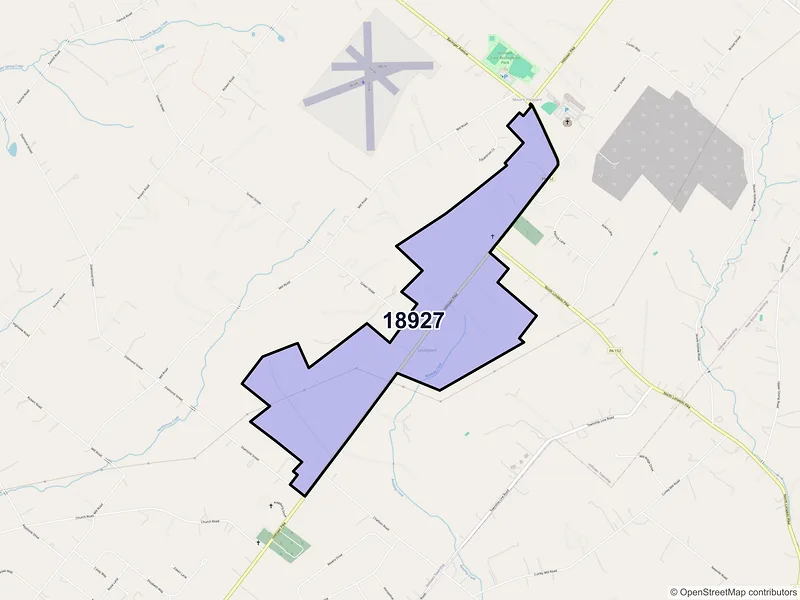 Map of ZIP Code 18927 — Hilltown, PA