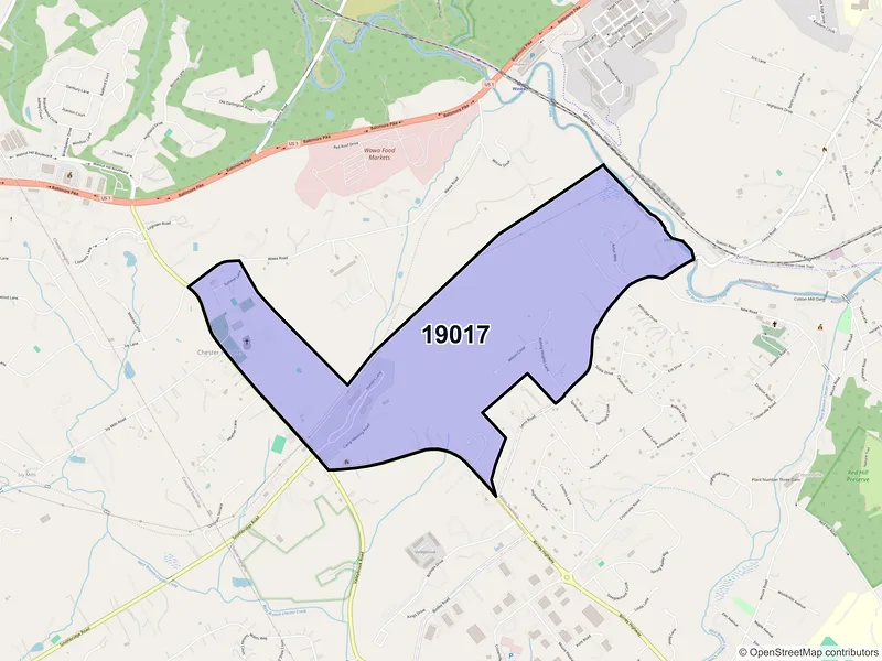 Map of Chester Heights, Pennsylvania and ZIP codes