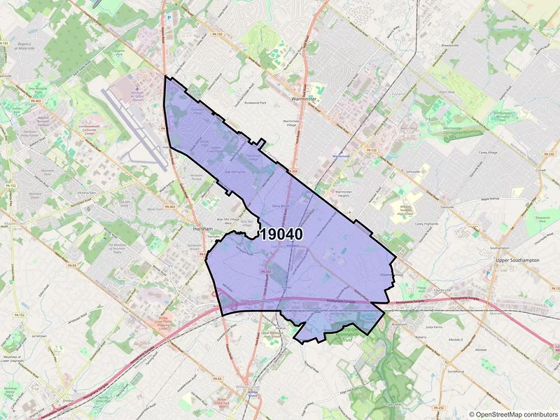 Map of ZIP Code 19040 — Hatboro, PA