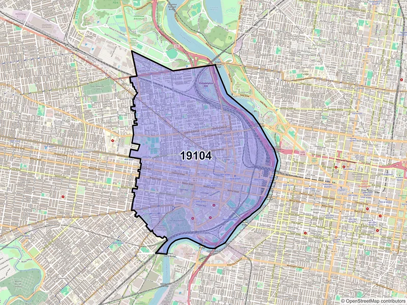 Map of ZIP Code 19104 — Philadelphia, PA