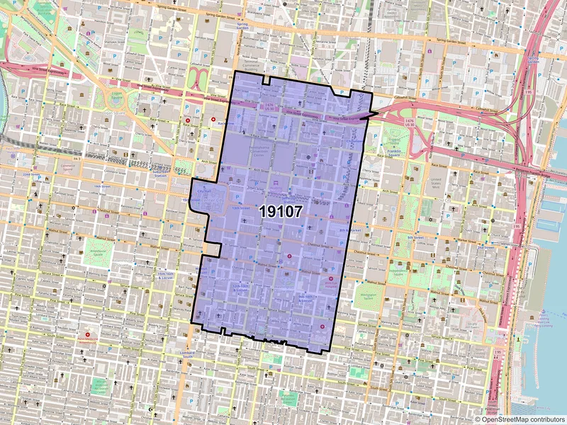 Map of ZIP Code 19107 — Philadelphia, PA
