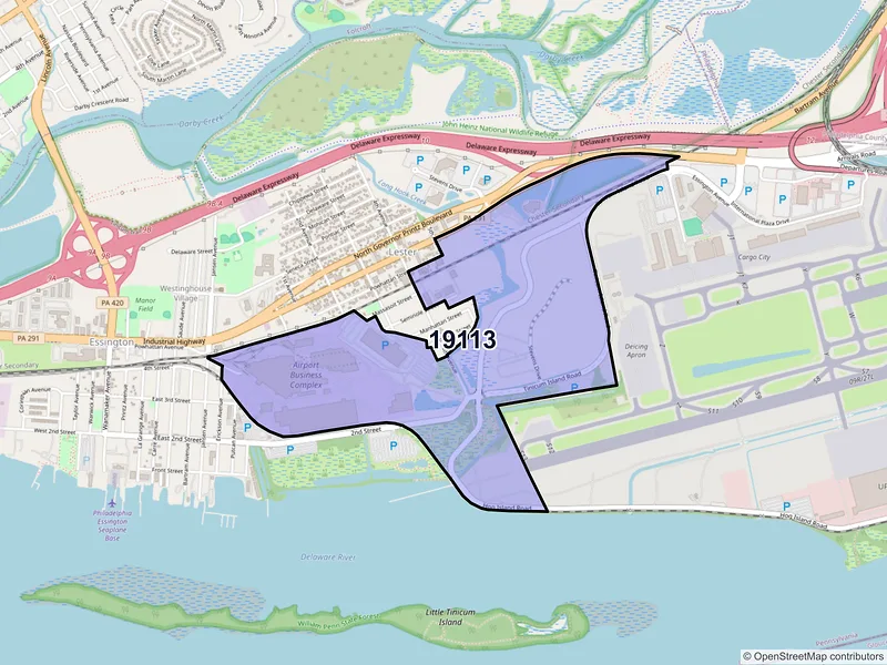 Map of ZIP Code 19113 — Philadelphia, PA