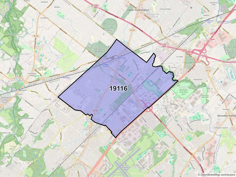 Map of ZIP Code 19116 — Philadelphia, PA