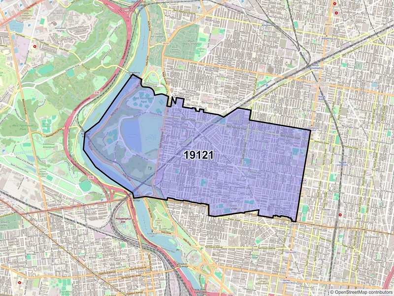 Map of ZIP Code 19121 — Philadelphia, PA