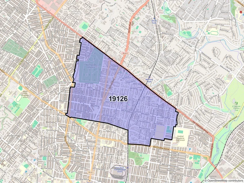 Map of ZIP Code 19126 — Philadelphia, PA